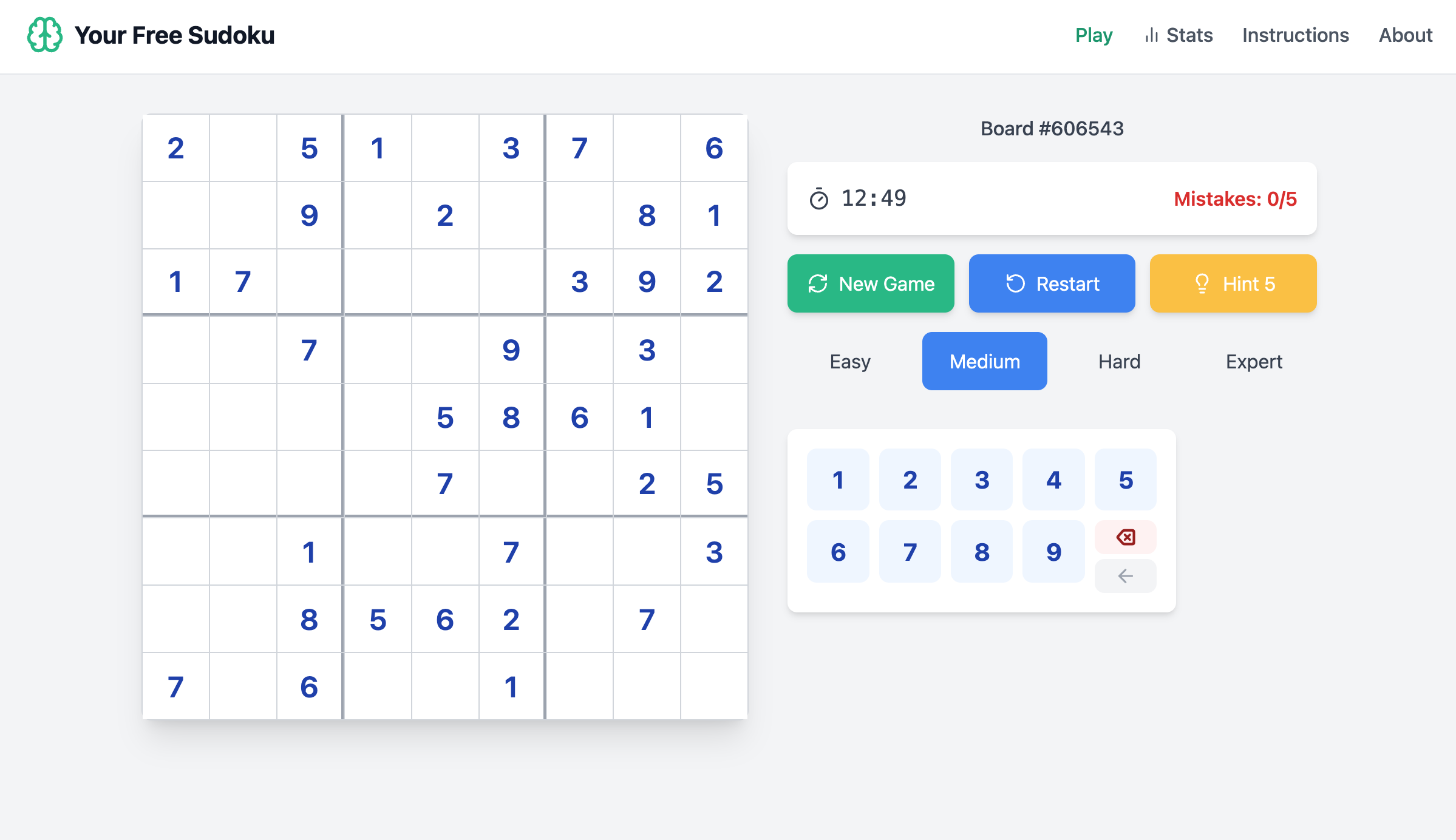 Your Free Sudoku - Play Online for Free